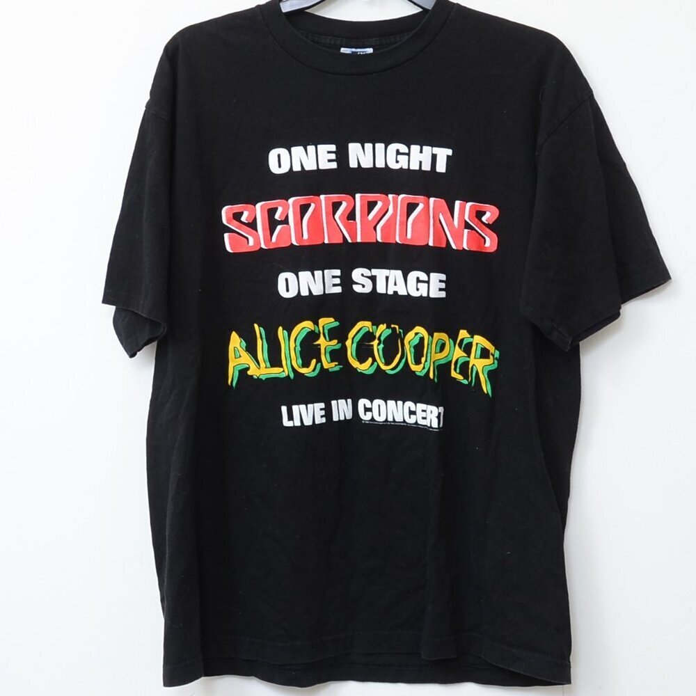 Vintage 1996 Scorpions Alice Cooper Live Official Rock Band Tour T Shirt Large